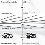 Trotec TroLase | 12"x20"x1/16", 4 Pcs | Gloss White/Black | 2 Ply | Modified Acrylic | Laser Engraving Double Color Plastic Sheet | Engraving Blanks for Laser, Saw, Guillotine | Made in USA