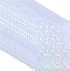 PATIKIL 8.3x5.8" Holographic Sticker Paper, 20Sheets A5 Polypropylene Self-Adhesive Transparent Waterproof Laminate Overlay Film for Photo Cards Scrapbook Decorations, Christmas Ribbon