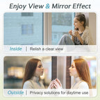 DOWELL One Way Window Privacy Film with 3 Tools Window Tint for Home Sun Blocking Heat Control Anti UV Reflective Mirror Covering See Out Not in for House and Office Silver 23.6" X 78.7"