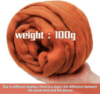 3.53oz Wool Roving Yarn, Wool Felting Supplies, Pure Wool, Chunky Yarn, Spinning Wool Roving for Needle Felting Wet Felting DIY Hand Spinning (Brown)