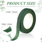 Phinus 9 Rolls Floral Tape, 1/2 Inch x 30 Yard Flower Tape, Green Floral Tape for Floral Crafts Supply, Bouquet Stem Wrapping, Wedding Bouquet (Dark Green)