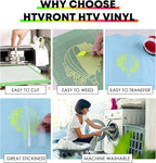 HTVRONT HTV Vinyl Rolls Heat Transfer Vinyl - 12" x 8ft Neon Yellow HTV Vinyl for Shirts, Iron on Vinyl for All Cutter Machine - Easy to Cut & Weed for Heat Transfer Design (Neon Yellow)