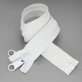 Leekayer 1PCS #10 96 Inch Heavy Duty Zipper for Sewing Separating Large Plastic Zippers White Tape with Double Pull Tab Slider, Sleeping Bag, Boat, Canvas, Cover, Trampoline, Dog Bed,Tent zipper 243cm