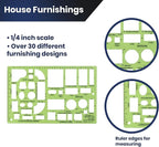 Pacific Arc House Furnishing Template Guide, with Beds, Tables, Couches, Chairs, and Other Furnishings