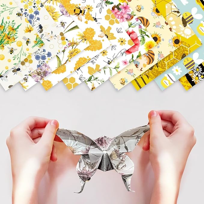 Mifuner 10 Pack/Sets Origami Paper Kit Double Sided 6 Inch Japanese Chiyo Square Easy Fold Arts Crafts Beginner DIY Handwork Origami Papers