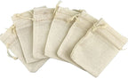 Palmhomee Pack Of 25 Burlap Gift Bags with Drawstring Linen Jewelry Pouches Wedding Hessian Jute Bags for Birthday Jewelry and Treat Pouches Party Wedding Favors Gift Art and DIY Craft   (3.6x4.8 Inch, Cream)