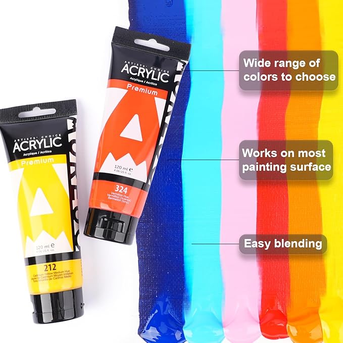 AUREUO Burnt Sienna Acrylic Paint, 4 Fl Oz / 120ml Single Tube, Rich Pigment Art Craft Paints for Canvas, Rocks, Wood, Ceramic, Fabric - Art Supplies for Beginners, Professionals, Artists