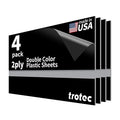 Trotec TroLase | 12"x24"x1/16", 4 Pcs | Black/Silver | 2 Ply | Modified Acrylic | Laser Engraving Double Color Plastic Sheet | Engraving Blanks for Laser, Saw, Guillotine | Made in USA