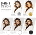 NEEWER 32-Inch 80CM Portable 5 in 1 Translucent, Silver, Gold, White, and Black Collapsible Round Multi Disc Light Reflector for Studio or any Photography Situation