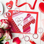 Whaline 12 Rolls Valentine Washi Tape Red Pink Heart Gnome Love Masking Tape for Wedding Scrapbook DIY Craft Gift Wrapping, 0.6" x 16.4ft