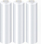 PSBM Stretch Wrap, 4 Pack, 15 Inch x 1000 Feet, 120 Gauge, Clear Plastic Cling, Cast Hand Stretch Film Rolls for Packaging Moving Packing Pallets
