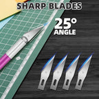 55 Pack Exacto Knife, Hobby Knife Set with 5 Craft Knives and 50 Precision Knife Blades(#11) for Art,Scrapbooking,Carving, DIY, Cutting, Stenciling by EGYPAMID