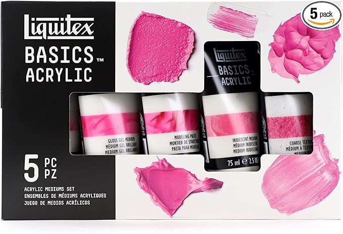 Liquitex BASICS Acrylic Medium Starter Set, 2.5-oz (Pack of 5)