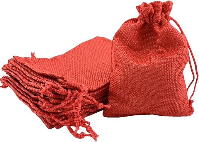 Palmhomee Pack of 25 Burlap Gift Bags with Drawstring Linen Jewelry Pouches Wedding Hessian Jute Bags for Birthday Jewelry and Treat Pouches Party Wedding Favors Gift Art and DIY Craft (4x5.6 Inch,
