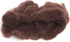 Desert Breeze Distributing Maori Wool Carded Batting, 100% Natural New Zealand Wool Made by DHG in Italy for Needle Felting, 3.5 OZ, 27 Micron, Color Chocolate Brown