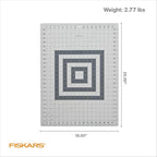 Fiskars Cutting Mat, Self-Healing Fabric Cutting Surface, Double-Sided Grid with Bias Lines, 18"x24"
