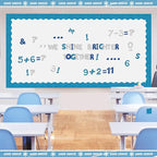 221 Pcs Classroom Bulletin Board Letters Colorful Alphabet Cutouts Number and Punctuation Symbol Combo Letter Cutouts for Wall Chalkboard Poster Board Decor(Blue Glitter Round)