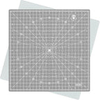 Headley Tools 12"x12" Rotating Cutting Mat, Self Healing Mat with 360-Degree Rotation & Anti-Slip Base, Sewing Board Cutting Mat Perfect for Fabric Quilting Leather Hobby Project, Grey