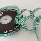 Green Gingham Plaid Checked Christmas Ribbon 25 Yard Each Roll 100% Polyester (3/8", Green)