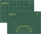 Headley Tools 18"x12" Thickened Self Healing Cutting Mat, A3 Rotary Cutting Sewing Mat for Crafts, Double Sided 5-Ply Table Cutting Board for Fabric Quilting Leather Arts Hobby Project, Green