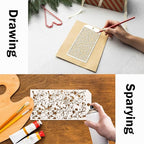 8 Pieces Stencils for Crafts, Leopard Brick Dot Layering Stencils Mixed Media Texture Stencils for Painting on Card Making Canvas DIY Crafts Furniture Paper (8 Layering)