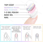 Ownest 2 Pcs Neon Chrome Nail Powder, Unicorn Chrome Nails Glitter Pigment, Aurora Iridescent Powder Pigment for Nails, Opal Pearl Mica Powders, Chameleon Pearl Manicure Pigment