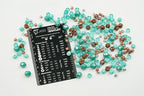1.8 oz (50g) Mix of Faceted Fire Polished Czech Glass Beads (Round, Rondelle etc) 4-10mm, Turquoise