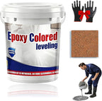 Epoxy Floor Paint, Epoxy Colored Sand Floor Paint, High-Gloss Marble Effect Self-Leveling Coating, Waterproof, Non-Slip, Ultra-Durable for Garage, Basement, Wood Floors (Orange,44 lb)