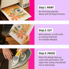 MINSEO Jet Flex Premium Opaque Heat Transfer Paper for Dark Fabric (30 Sheets 8.5x11") Printable Iron-on Transfer Vinyl for Inkjet Printer (Made in Korea)