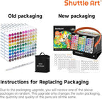 Shuttle Art 101 Colors Alcohol Markers, 100 Colors Dual Tip Art Marker Set Plus 1 Colorless Blender with Marker Case Perfect for Illustration Students Adult Coloring Sketching