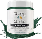 Chalky Chicks All-in-One Chalk Paint for Furniture or Cabinet - 8 Fl Oz - Matte Finish Shamrock (Dark Green) for Metal, Wood Furniture Paint - No Sanding All-in-One for Home Decor & Crafts, USA Made