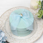 Ribbli Ice Blue Chiffon Silk Ribbon, 1-1/2 inch x 20 Yard, Handmade Fringe, Wedding Invitations, Bridal Bouquets, Home Decor