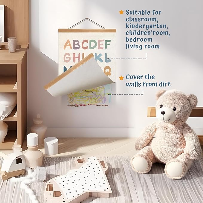ZTGDA Alphabet Numbers Poster Set of 2, Alphabet Numbers Wall Art Poster, ABC Banner Poster, Numbers Banner Wall Hanging Decor for Toddler Room Playroom Nursery Wall Classroom Decor (12x16inch 123)