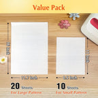 30 Pack PTFE Teflon Paper 16×11.7" 20 Sheets and Teflon Paper 8.5×11" 10 Sheets Mix Pack for Heat Press Heat Resistant Craft Mat,Sublimation Paper and Heat Transfer Paper Reusable