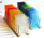 Lanyani 26 Sheets Transparent Stained Glass Sheets Packs for Art Crafts, Textured Bright Color Variety Translucent Cathedral Art Glass Sheets for Mosaic Glass DIY Projects, 4x6 inches