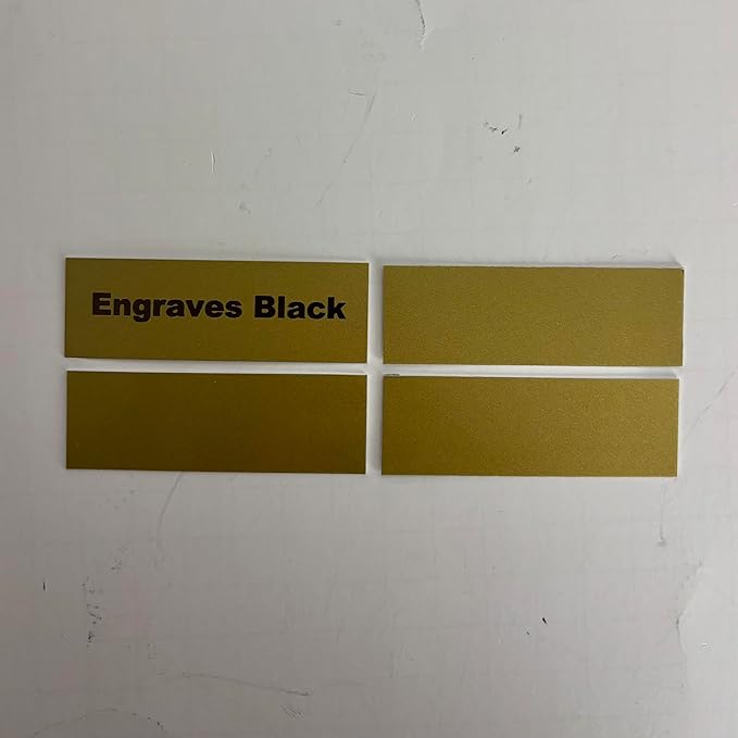 Blank Metal Plates for Laser Engraving - 4 Pack | Aluminum Sheets 0.020" Thick | CO2, Diode, Fiber Laser Compatible | Multiple Sizes & Colors (Gold (engraves black), .75x2 inch)