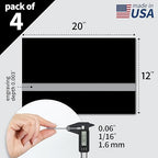 Trotec TroLase | 12"x20"x1/16", 4 Pcs | Black/Silver | 2 Ply | Modified Acrylic | Laser Engraving Double Color Plastic Sheet | Engraving Blanks for Laser, Saw, Guillotine | Made in USA