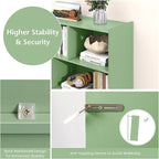 Toy Storage Organizer, 2-Tier Kids Bookshelf, 5 Cube Kids' Bookcases, Cabinets & Shelves, Wooden Toy Organizers, Small Book Shelf for Bedroom, Playroom, Classroom, Nursery (Green, 3-Tier)