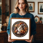 Wooden Puzzles Adults, Beautiful Tricolor Cat Wooden Puzzles 300 Pieces, Unique Animal Shaped Wood Challenging Jigsaw Puzzles Gifts for Adults, 13.4x13.4in