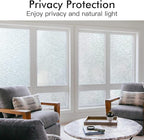 Haton Window Privacy Film, Frosted Glass Static Cling Sun Heat Blocking Window Clings, Frosting Opaque Coverings, Vinyl Removable Stickers Tint for Home Door Office, Non Adhesive 35.4" x 157.4"