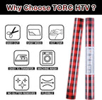 TORC Red Black Buffalo Plaid HTV Vinyl 12 inch x 10 ft, Check Heat Transfer Vinyl Iron on Transfers for Christmas