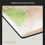 Beechmore Books A5 Sketch Book – 5.8"x8.3" Premium Vegan Leather Hardcover Sketchbook, 96 Thick 300gsm Perforated Ivory Pages, Ideal for Sketching, Watercolor & Mixed Media, Includes Back Pocket