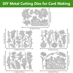 31PCS Flower Metal Die Cuts Wildflower Metal Cutting Dies Flower Leaf Shape Embossing Scrapbooking Cuts Stencil Leaves Embossing Paper Dies for Card Making Album Decorative