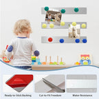 6Pcs 15''L x 1.97''W Frameless Magnetic Bulletin Strip with 48pcs Magnets, Self Adhesive Backing Stainless Iron Bar Memo Board for School, Home, Office