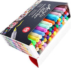 POMAC 60 Colors Acrylic Paint Markers, Water-Based Acrylic Pens Brush Tip, Art Drawing Liquid Paint Pens for Fabric, Canvas, Rock, Glass, Wood, Paper, DIY Crafts and Art Supplies