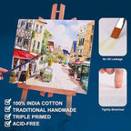 Artkey Stretched Canvases for Painting 30x48 Inch 2-Pack, 12.3 oz Triple Primed Acid-Free 100% Cotton Blank Canvas, Large Art Canvases for Oil Paint Acrylics Pouring & Wet Art Media, Pour Painting