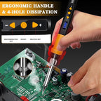 Soldering Iron Kit,80W LED Display Adjustable Temperature Soldering Iron Kit with Automatic Sleep Mode, Includes 5 Tips, Solder Wire, Stand, Flux - Professional Blue Welding Tool for Repair and DIY