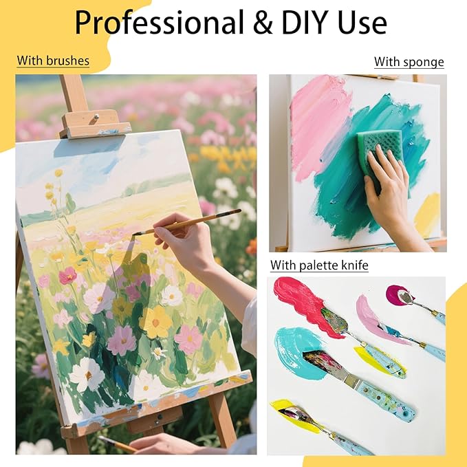SNOWSUN Acrylic Paints, Large Bulk Heavy Body Acrylic Paint (42.4 oz, 1L) - Non Toxic Gloss Thick Art Paint for Multi-Surface, Ideal for Canvas Wood Ceramic Fabric and Leather, Stone Craft, for Artists & Beginners, Earthy Yellow