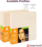Ampersand Art Supply Unprimed Basswood Artist Panel, 7/8" Cradled Profile 4"x4"