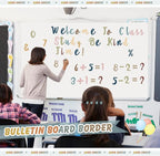 221 Pcs Bulletin Board Letters Round Alphabet Number Punctuation Symbol Combo Letter Cutouts Classroom Decoration for School Classroom Chalkboard Poster Board(Boho Italic)
